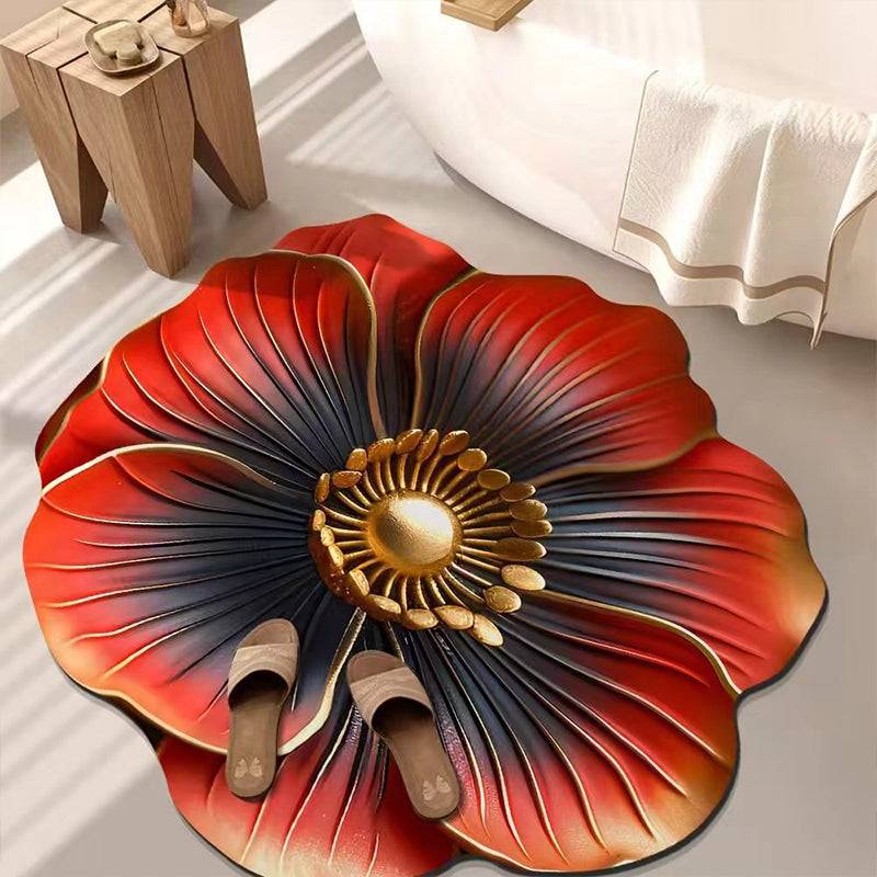 Floral Plush Floor Mat -  ( Buy 1 Get 1 Free )