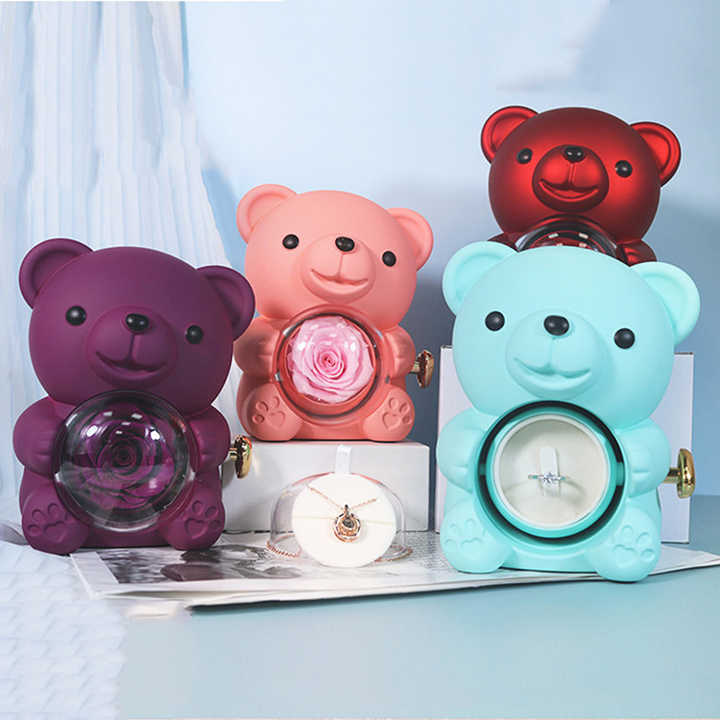 Hug Bear Jewelry Box With Customized Necklace