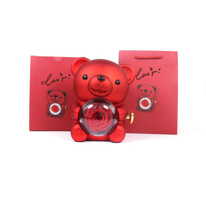 Hug Bear Jewelry Box With Customized Necklace