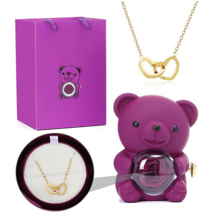 Hug Bear Jewelry Box With Customized Necklace