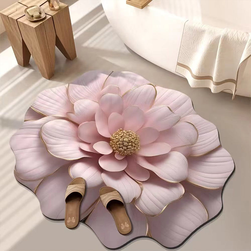 Floral Plush Floor Mat -  ( Buy 1 Get 1 Free )